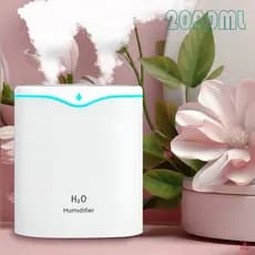 Umidificador De Ar Para Quarto Grande 2000ML E LED Aromatizador Bicos Dupla UM019
