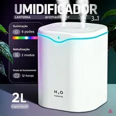 Grande Umidificador De Ar E Aromatizador Saída Dupla Difusor De Aromas Silencioso 2000ML