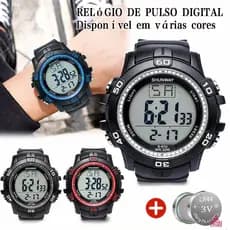 Relógio A Prova Dágua Masculino LED Esportivo 50 Metros Brilha No escuro Temporizador S910
