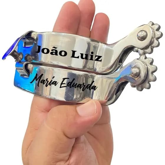 Kit Espora Correia e Personalização Nome ou Logomarca Inox