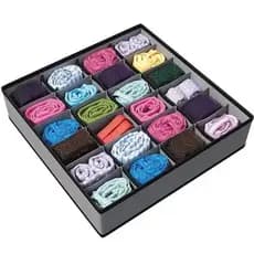 OFERTA Organizador De Gaveta Com 24 e 6 Divisórias 30X30X10CM Dobrável Para Peças Intimas Sutiã Meias