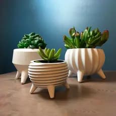 3 Vasos Cachepot Mini Suculenta Erva Flor Decoração Vasinho