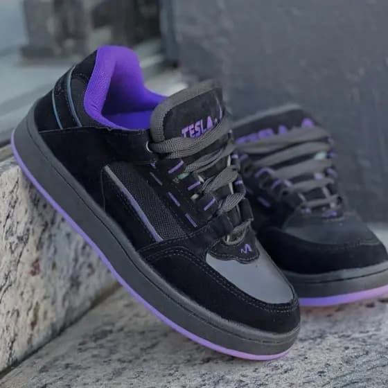 Tênis Street Tesla Preto Roxo Unissex