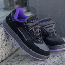 Tênis Street Tesla Preto Roxo Unissex
