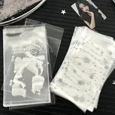 50 Peças Saco De Vedação De Estrelas Com Laço Transparente Mangas Toploader Sacos De Embalagem De Cartão Fotográfico