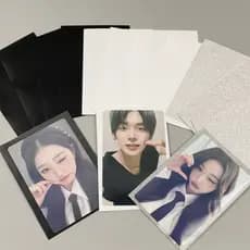 Manga De Cartão De 50pcs Fosca Preta Branca Prateada Kpop Photocard Protector Card Decoração De Filme