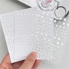 1 Folha Alfabeto Prata Letra Autocolantes Star DIY Sticker Embalagem De Presente Decoração