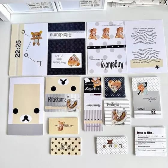11 Unidades/Conjunto Rilakkuma Bear Adesivo De Vedação De Cartão De Felicitações Material De Embalagem Decoração DIY