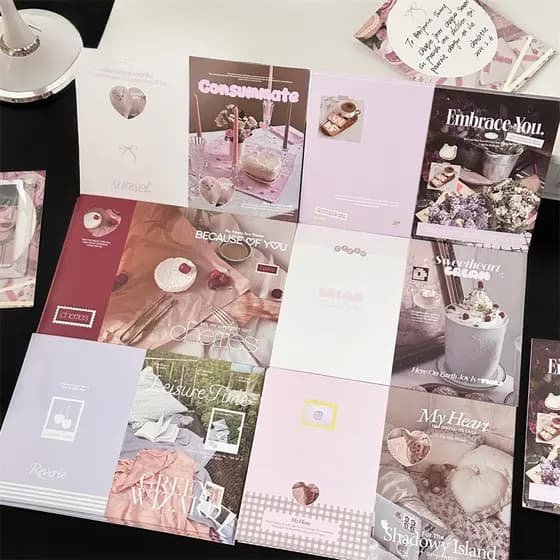 6 Pçs/set Ins Love Cartão DIY Photocard Material De Embalagem Carta Decoração De Presente