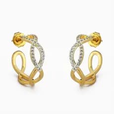 Brinco Argola Infinito Cravejado Zircônia Banhado a Ouro 18k