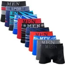 Kit 12 Cuecas Masculinas Box Microfibra Adulto Lisa Boxer