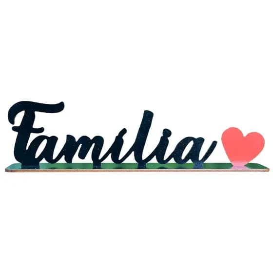 Palavras De Mesa Família Com Base Em Mdf Preto Ou Branco Brilhante Decoração