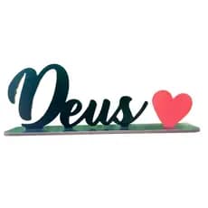 Palavras De Mesa Deus Com Base Em Mdf Preto Ou Branco Brilhante Decoração