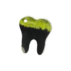 Chaveiro Dente Acrílico Espelhado 3,7x4cm Kit para Lembrancinhas, Decoração e Artesanato