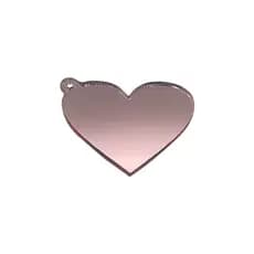 Chaveiros Acrílico Espelhado Coração Rose 4cm Varias Peças