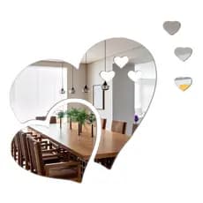 Kit 5 Espelhos Corações Decoração Sala Quarto Cozinha
