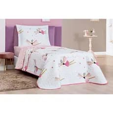 Kit Cobre Leito Colcha Bouti Solteiro 2 Peças Infantil Menina Lindas Estampas