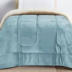 Coberdrom Casal Padrão 2,40m x 2,10m Manta E Sherpa Pele De Carneiro Lindas Cores