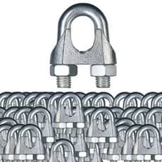 KIT 100 GRAMPOS CLIPS PARA CABO DE AÇO 1/4