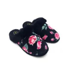 Leffa Pantufa Chinelo de Inverno Estampa Flores Ref. 559 | Tamanhos Especiais Feminino
