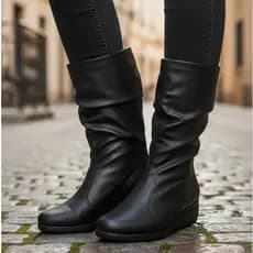 Piccadilly Maxi Bota Anabela Cano Longo Salto 4 cm Ref. 117138 | Tamanhos Especiais Feminino