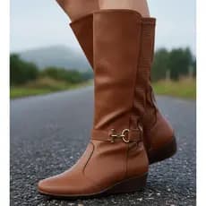 Piccadilly Bota Anabela Cano Longo Salto 4 cm Ref. 143251 | Tamanhos Especiais Feminino