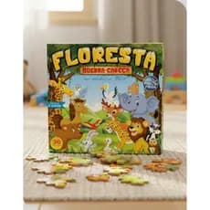 Quebra Cabeça Madeira 30 Peças Floresta Menino Menina Brinquedo