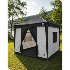 Barraca Grande para Gazebo 3x3m Para Camping Pesca Impermeável Tela Mosquiteiro Cinza e Preto Belfix