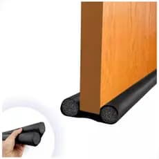 Protetor Veda Porta 90cm Ajustável Anti Insetos Poeira Vento Frio Isolante Para Porta Preto