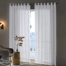 Cortina Rústica Tecido Decorativo Bella Janela Cortina Longa Linhão 4,20x2,50 Branca
