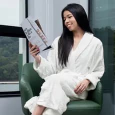 Roupão Lady Feminino Manga Longa Flannel Quentinho Toque Aveludado Todos os Tamanhos P M G GG Branco