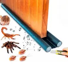 Kit 10 Veda Porta Atacado Anti Inseto Poeira Vento Vedação Porta Impermeável Fácil Instalar Preto