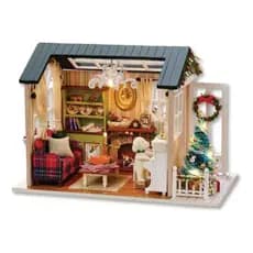 Miniatura Dollhouse Diy Kit Realista Mini 3d Casa Madeira 1