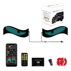 Tela Flexível Olhos Led Duplo 20x64cm Veículos Controle App