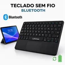Teclado Bluetooth Slim Sem Fio ABNT2 Com Touch Recárregavel USB-C Para Tablet Celular notebook Android iOS Windows