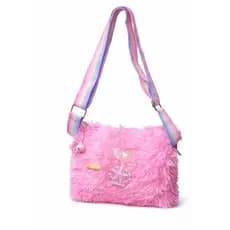 Bolsa Infantil Pelúcia Sereia Brilhante com Alça Arco-Íris | Fashion Menina