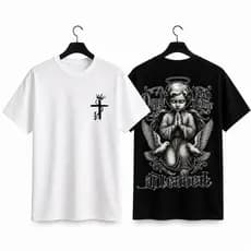 Camiseta "ANJO BLESSED"  Algodão, Estampa Elegante e Visual Imponente