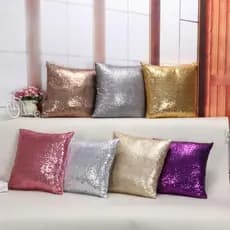 Capa de Almofada de Lantejoulas Luxuosa 40x40cm, Capa Decorativa para Almofadas para Casa, Sofá, Sala de Estar e Ocasiõe
