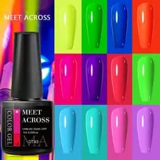 MEET ACROSS 7 ml Esmalte em gel Fluorescente Cor Gel UV Manicure Semi Embebido Em Desenho De Arte