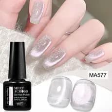 MEET ACROSS 7ml Olho De Gato UV LED Gel Esmalte Jelly Nude Magnético Em