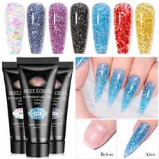 MEET ACROSS 20ml Extensão Gel Polonês Soak Off UV/LED Unhas Para De Dedo De Construção Rápida