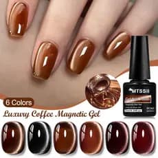 MTSSII 7ml Vidro Preto Água Luz Gato Gel Magnético Polonês Ultra Brilho Soak Off UV Verniz Para Nail Art