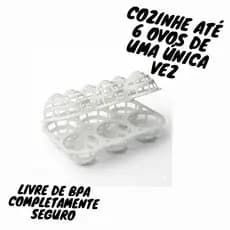 Porta Ovos para Cozinhar e Armazenar Seguro Livre de BPA P/ 6 Unidades de Ovos