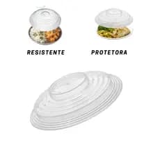 Tampa Para Micro-ondas Anti Respingo Livre Protege Alimento BPA Transparente Resistente