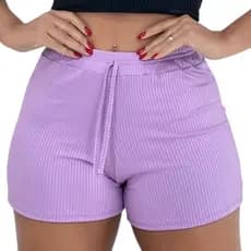 Shortinho Feminino Malha Canelada - Cores Variadas
