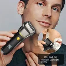 Estoque pronto Venda Navalha elétrica alternativa masculina recarregável navalha elétrica barbear limpo