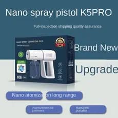 Estoque pronto Venda Prevenção de epidemias K5pro Pistola de desinfecção Álcool Luz azul Nano Atomizador USB Recarregáve
