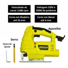 Serra Tico-Tico Elétrica 550W 220V Bomvink Profissional – Alta Performance