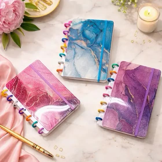 Caderno De Discos Inteligente Capa Dura Caderno Sereia Folhas Pautadas Destacáveis Caderno Escolar Caderno Brilho Sereia