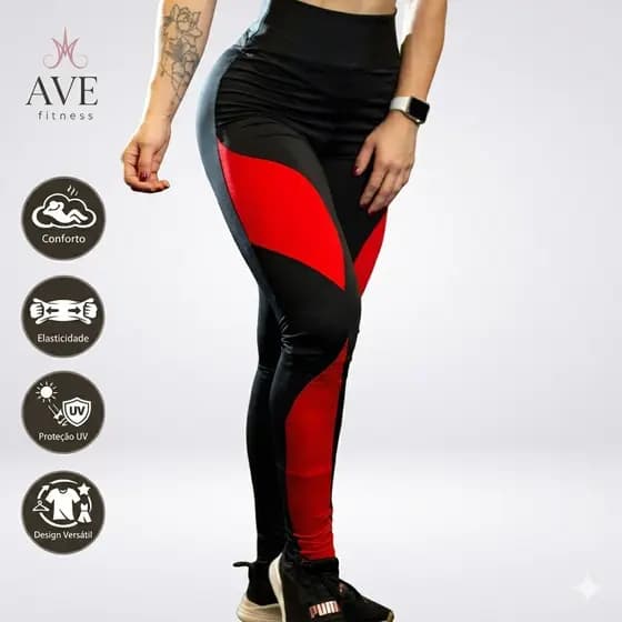 Legging X Suplex Cintura Alta Zero Transparência Feminina Academia Fitness Plus Size